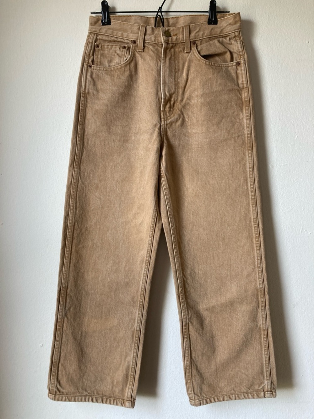 B SIDES Plein Relaxed Straight Jeans Light Brown Size 27